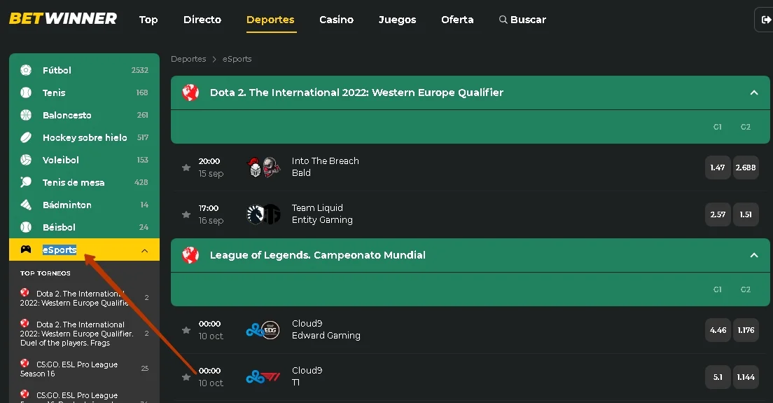 BetWinner eSports