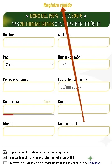Registro de MaChance