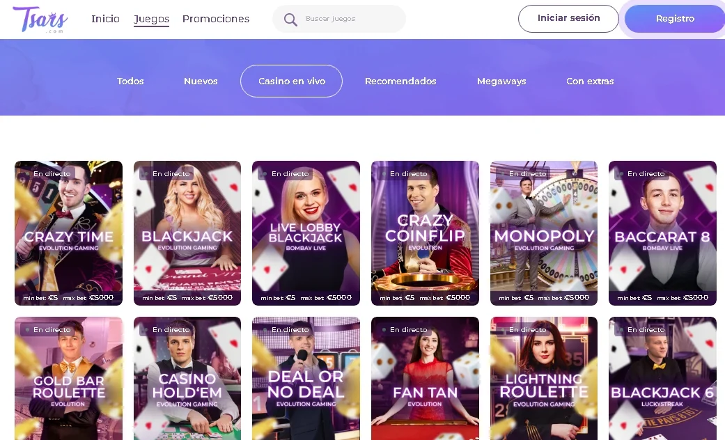 Tsars Live Casino
